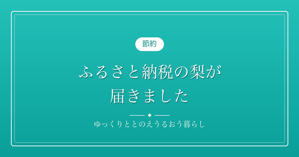 台風の前に、ふるさと納税の梨が届きました。毎年九州から選んでます